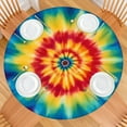 thumbnail image 2 of Rainbow Tie Dye Mandala Pattern Round Fitted Tablecloth with Elastic Edge,Dining Table Cover Waterproof,Outdoor Round Tablecloth for Camping,Dining,Indoor and Outdoor, 2 of 7