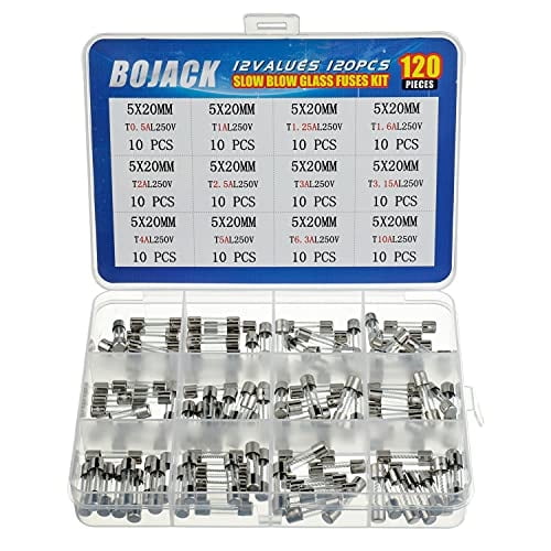Kit de surtido de Fusibles BOJACK 12 Valores 120 piezas 5x20mm 250V