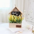 thumbnail image 3 of Rustic Wall Mounted Wooden House with -Flower Plants Bonsai Holder Display Shelf Home Decor C, 3 of 6