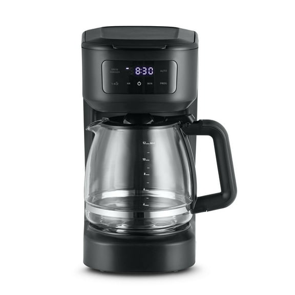Cafetière programmable 12 tasses Mainstays avec écran tactile, noire