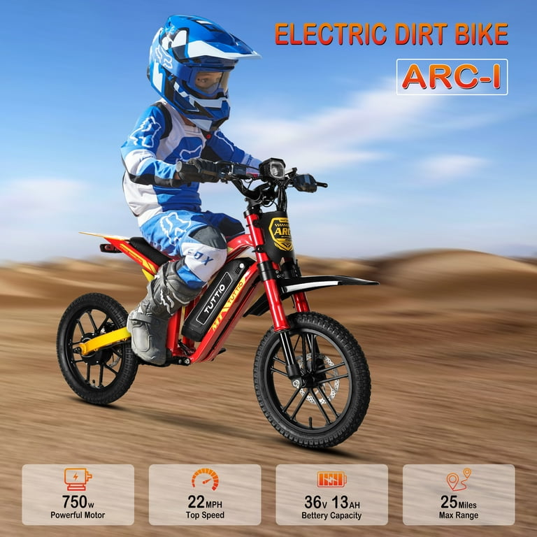 TUTTIO, Electric Dirt Bike, ARC-1, 750W, 22MPH, 16