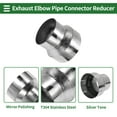 thumbnail image 4 of Rebajadora de codo concéntrico de escape Mandrel de 3.5" OD a 4.5" OD Adaptador de tubo de acero inoxidable 201 Longitud de 4 pulgadas Tono plateado, 4 of 7