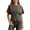 Dark Gray, variant on Casual Loose Cropped Tee with Irregular and Waist Tie for Women - Everyday Streetwear Top, XS, Black