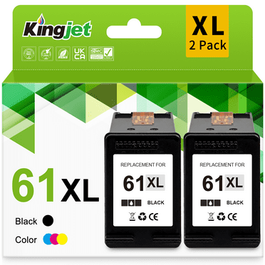 61 Black Ink Compatible for HP 61 Black Ink for HP 61XL Black Ink Cartridge (2 Black)