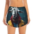 thumbnail image 2 of Pofeuu Surrealist Goat Print Women's Athletic Shorts Running Workout Shorts Tummy Control Quick Dry Gym Shorts with Pockets Double layer sports shorts-Medium, 2 of 7