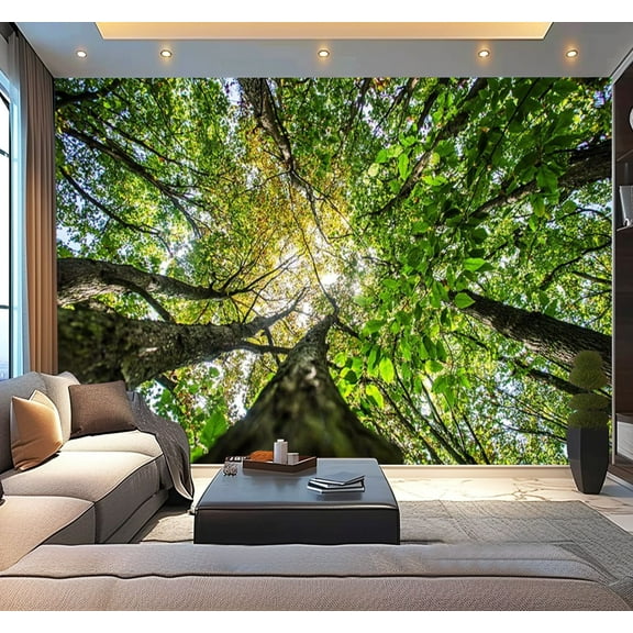 Peel and Stick Wallpaper Trees temperate rain forest Autumn Branch Plant Bright Modern Art Wall Mural Decor Self Adhesive and Removable 100in x 144in