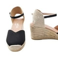 thumbnail image 4 of Reus Canvas Espadrille Wedges - Black / 7, 4 of 6