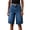 #72Blue, variant on Women's Baggy Fit Knee Length Distressed Denim Shorts Ripped Raw Hem Summer Casual Jean Shorts with Pockets Blue XL