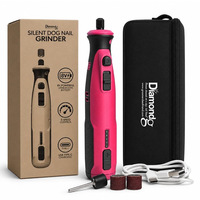 Lima de uñas para perros Diamondg inalámbrica 8V con LED y silenciosa