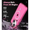 thumbnail image 5 of for iPhone 15 Magsafe Case, 6.6ft Drop Protection, Full Body Screen Camera Protective Phone Case, Hot Pink, 5 of 12