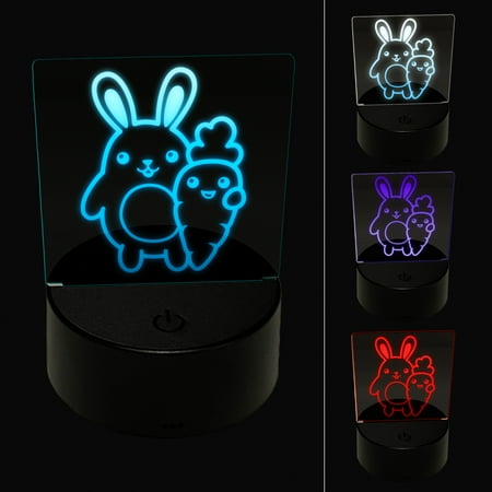 

Bunny Carrot Friends Easter LED Night Light Sign 3D Illusion Desk Nightstand Lamp