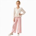thumbnail image 3 of TOWED22 Toddler Baby Girl Clothes Fall Winter Outfits Infant Girl Sweatshirt Top Pants Set,Pink,8-9 Y, 3 of 9