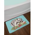 thumbnail image 2 of Floral Bath Mat, Boho Style Horse Opium Blossoms Poppy Wreath Equestrian Illustration, Non-Slip Plush Mat Bathroom Kitchen Laundry Room Decor, 29.5 X 17.5 Inches, Turquoise Apple Green, Ambesonne, 2 of 2