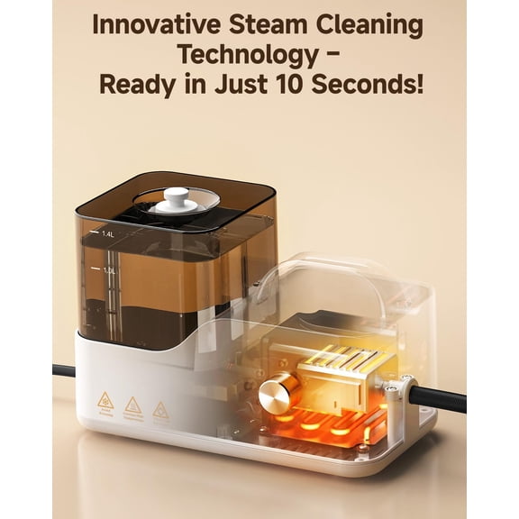 Steam Cleaner for Home, 10s Heat-, 2600W High-Pressure Handheld Steamer for Kitchen Bathroom Floors Upholstery
