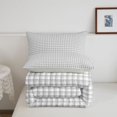 thumbnail image 5 of Manfei Modern Checkered Queen Comforter Set,Geometric Check Comforter Sets Queen,Gray,Light Gray Reversible,3-Piece,1 Comforter and 2 Pillowcases,3-Piece,1 Comforter and 2 Pillowcases, 5 of 7