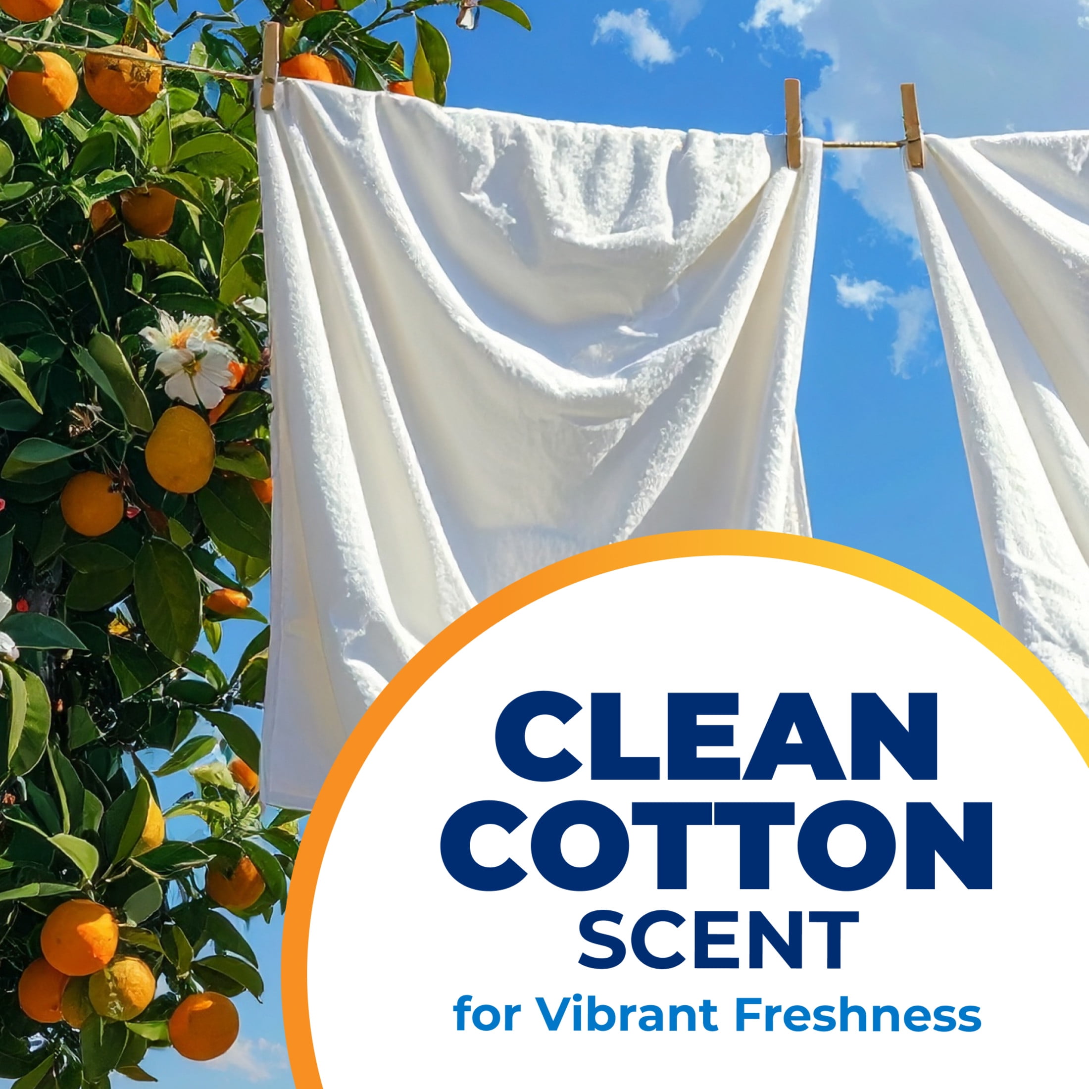 ARM & HAMMER Power Sheets Plus OxiClean Stain Fighters Laundry Detergent, Clean Cotton, 104 Count