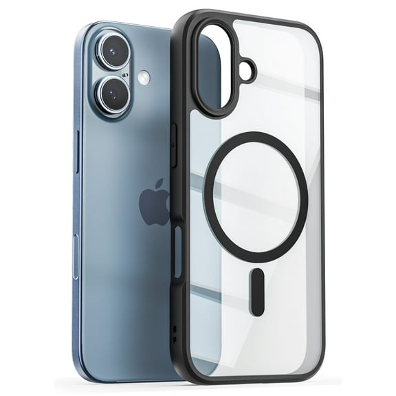 Encased for iPhone 17 Dual-Hybrid Case (SlimShield) - Thin Profile Magnetic Case, Minimalist Design - Compatible with MagSafe (Black/Clear)