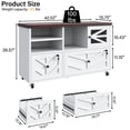 thumbnail image 7 of File Cabinet with 2 Lockable Drawers, ETASE Farmhouse Filing Cabinet with Sliding Door and Storage Shelf, Print Stand for A4/Letter, Storage Cabinet for Home Office, White, 7 of 7