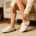 thumbnail image 5 of Women's Platform Clogs Sherpa Cover Mules Cork Footbed Winter Potato Shoes, 5 of 7