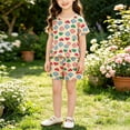 thumbnail image 6 of ITSAME Girls Summer Outfits Crewneck Short Sleeve T-Shirt & Shorts 2-Piece Kids Fashion Casual Set Pink Size 7, 6 of 7