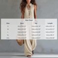 thumbnail image 4 of Women's Cotton Breathable Casual Jumpsuit, V-Neck Sleeveless Button Front, Solid Color, Loose Fit, Elastic Waist Design, Versatile Work & Weekend Outings, Ladies Soft | VerBelle,Khaki L, 4 of 8