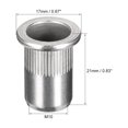 thumbnail image 3 of Uxcell M10 304 Stainless Steel Rivet Nuts Flat Head Insert (20- Pack), 3 of 3