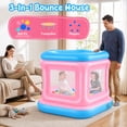 thumbnail image 5 of Wisairt 3-in-1 Inflatable Bounce House for Toddlers 1-3,Blow up Bouncy House with Air Pump,Pink, 5 of 11