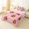 thumbnail image 2 of Erosebridal Boys Girls Cartoon Capybaras Twin Comforter Sets 3-Piece,Kids Cute Flowers Love Heart Bedding Set,Pink Reversible, 2 of 7