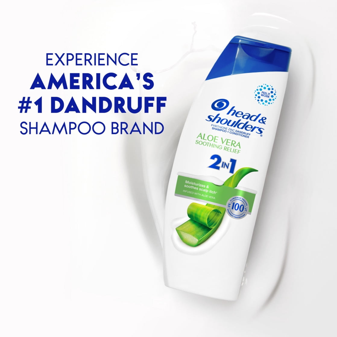 (6 pack) Head and Shoulders Dandruff Shampoo, Aloe Vera for Soothing Scalp Relief, Paraben Free, 12.5 oz