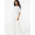 thumbnail image 2 of Scoop Women's Wide Leg Ribbed Crop Pants, 2 of 5