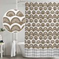 thumbnail image 5 of Brown Pine Leaves Shower Curtain, Waterproof Shower Curtains for Bathroom, Abstract Art Geometric Gray Plaid Washable Fabric Bathtub Curtain Set Bath Decor with 12 Hooks 72"x78", 5 of 8