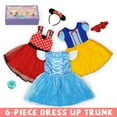 thumbnail image 2 of Princess Costume Trunk for Toddler Girls, 6 Pcs Fancy Dresses Outfit for Girls Fancy Dress Up Birthday 3-4 Years, 2 of 7