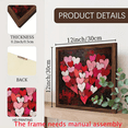 thumbnail image 4 of 2D Flat, Large Heart-Shaped Wooden Art Sign - Red Pink White Hearts Farmhouse Wall Plaque with Frame, 12x12 Inch Retro Valentine' Day Decoration Suitable for Desk, Wall, Kitchen, Cafe - Grain Tabl, 4 of 8