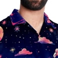 thumbnail image 5 of Starry Sky Flamingo Men's Printed Casual Button Down Short Sleeve Beach Shirts, 5 of 6