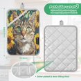 thumbnail image 3 of Cat Oil Painting Square Insulation Pads 2 Piece Heat Resistant 338 Degrees F Oven Mitts for Kitchen Table BBQ Microwave and Other Cooking Occasions, 3 of 7