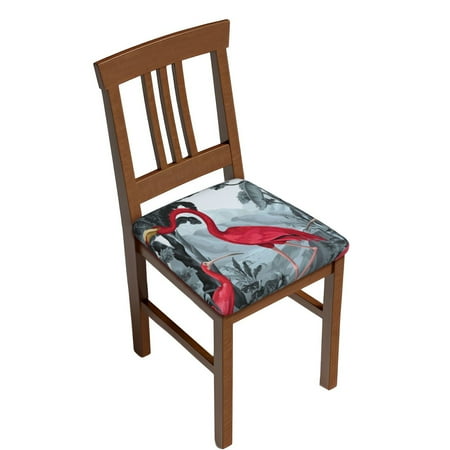 

Sigee Flamingo On The Jungle for Square Chair Cushion Covers for Furniture Protector Couch Cushion Slipcovers-Four Pieces