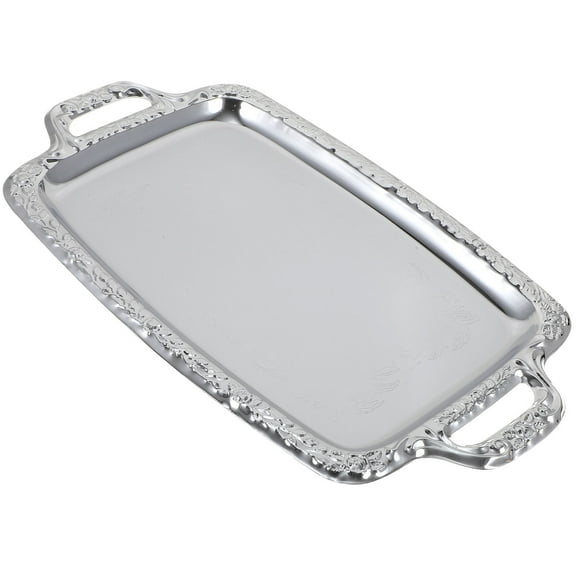 KALLORY 1Pc Large Serving Platter Rectangular Metal for Adults in Home Use