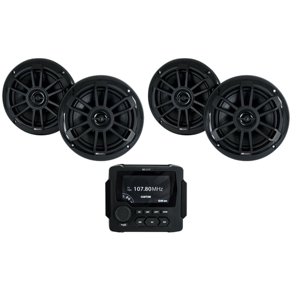 MB Quart GMR-LED Bluetooth/Weather Band/USB Marine Receiver 4) NF1-116B Speakers