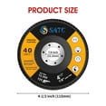 thumbnail image 3 of SATC 4-1/2 inch Flap Discs, 40 Grit Zirconia Grinding Wheel, 20-pack Flap Wheel for Angle Grinder, 3 of 6