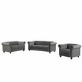 thumbnail image 7 of Morden Fort simplicity Sofas for Living Room Furniture Sets, Chair, Couch and Sofa 3 Pieces, Fabric Dutch Velvet Light Grey, 7 of 7