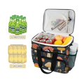thumbnail image 2 of FORMRS Insulated Cooler Bag 24 Cans Capacity Soft Leakproof Lunch Box with Side Pockets, Black Mushroom Pattern, 2 of 7