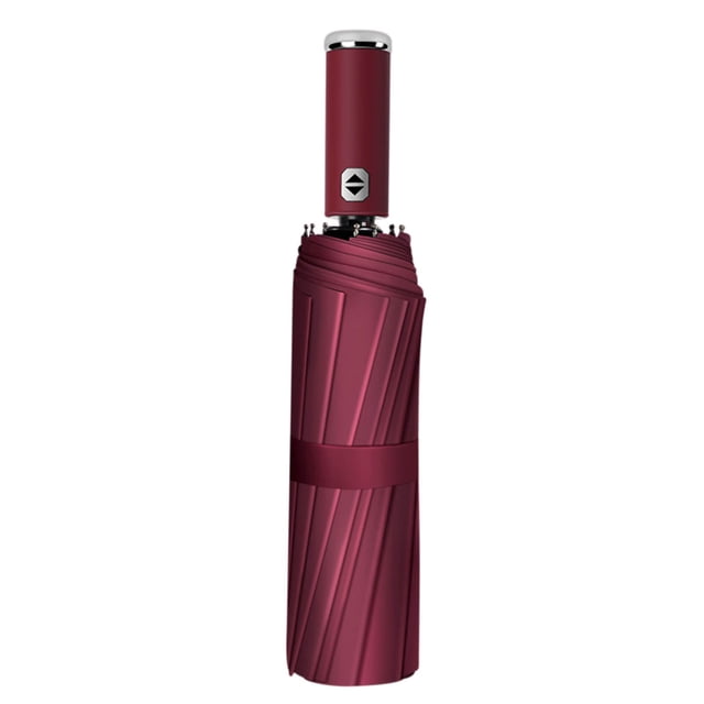 LED Windproof Rain Umbrella with 100 cm Canopy and 180° Rotatable Handle Light for Night Visibility