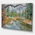 thumbnail image 3 of Trees With River In Autumn Forest 8 in x 12 in Painting Canvas Art Print, by Designart, 3 of 4