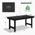 thumbnail image 2 of SERWALL Outdoor Dining Sets for 6, 6-Piece Patio Dining Set with 1 Rectangular table, 4 HDPE Dining Chairs & 1 Dining Bench, Black, 2 of 6