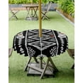 thumbnail image 2 of Outdoor Tablecloth with Umbrella Hole and Zipper Black Boho Round Outdoor Tablecloths 60 Inch Waterproof Table Cloths Bohemian Style Patio Table Cloth Cover for Outdoor Tables Picnic Garden, 2 of 5