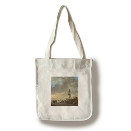 - Ice Scene near a Wooden Observation Tower - Masterpiece Classic - Artist: Jan van Goyen c. 1646 (100% Cotton Tote Bag - Reusable)