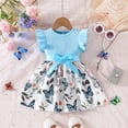 thumbnail image 6 of SGMVNU Toddler Girls Dresses Ruffle Flutter Sleeve A-line Dress Girls Dress 5t Bowknot Party Princess Summer Sundresses(Size 4-5 Years,1-Sky Blue), 6 of 6