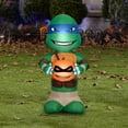 thumbnail image 2 of Gemmy Airblown Inflatable Big Head Leonardo w/Pumpkin Nick, 3 ft Tall, Multicolored, 2 of 5