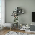 thumbnail image 3 of Ada Home Decor Furniture 33.86" 2 Tier Anthracite Webb Modern Wall Shelf, 3 of 7