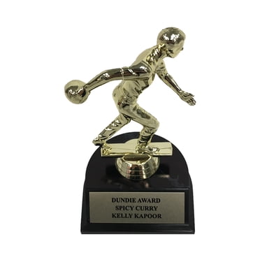 Gold Star Bowling Trophy - 6 Inch Most Improved Award With Custom Engraving